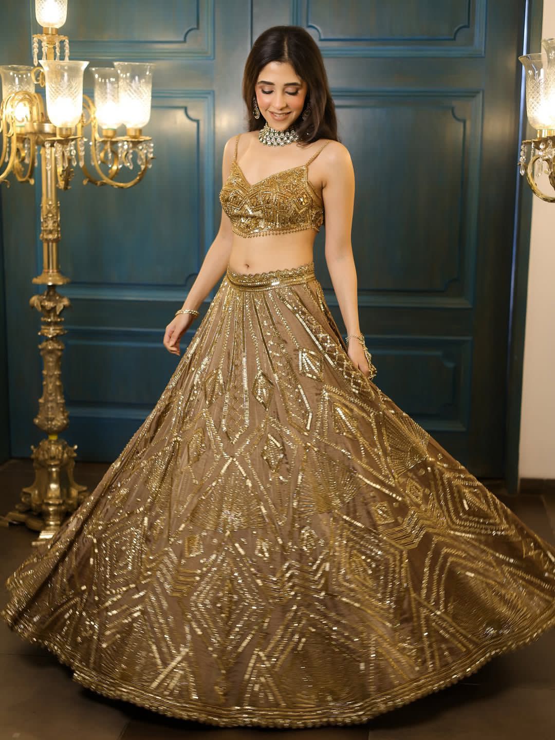 Premium Butterfly Net Lehenga – Embroidery, Coding & Heavy Sequins Work | House of ShiVisha™ | Code: HOS-LH1092 - Image 2