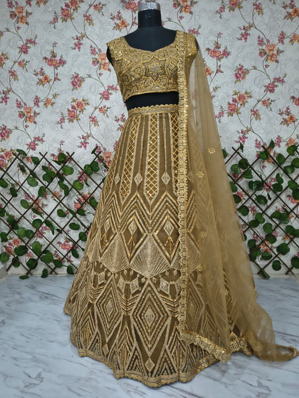 Premium Butterfly Net Lehenga – Embroidery, Coding & Heavy Sequins Work | House of ShiVisha™ | Code: HOS-LH1092 - Image 5