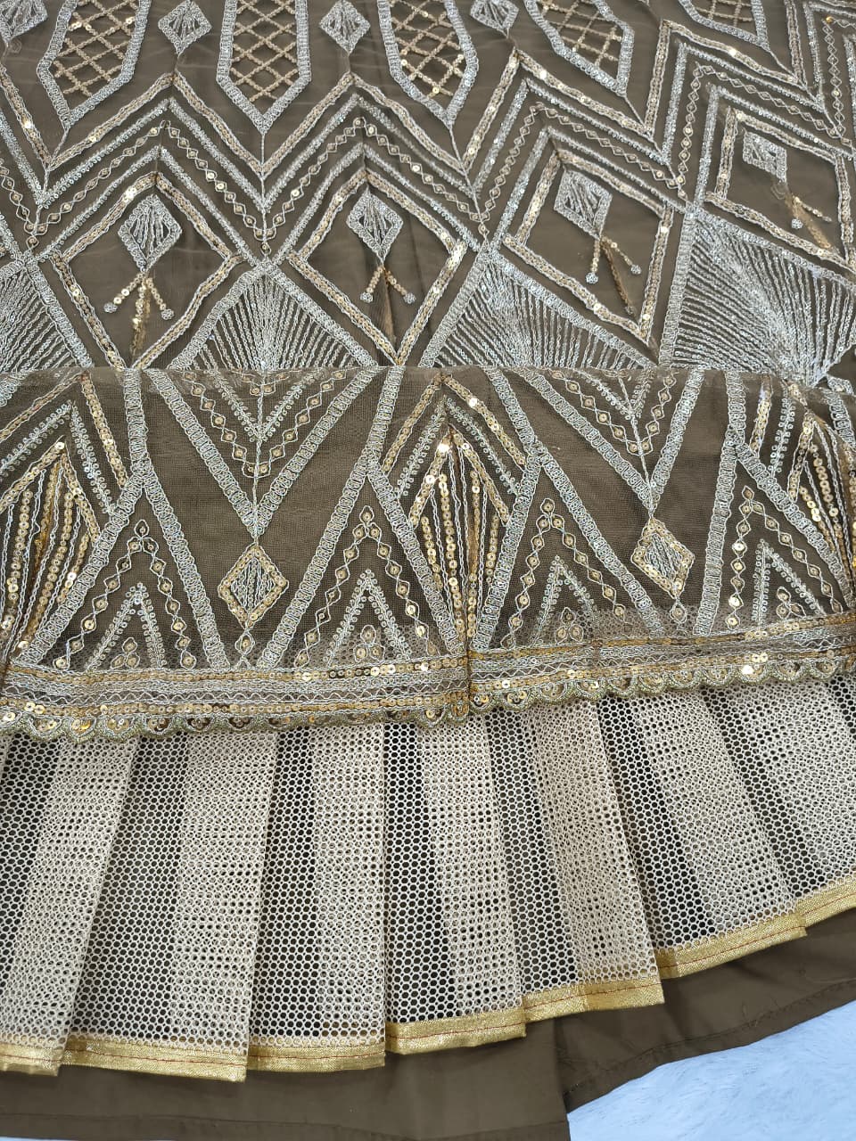 Premium Butterfly Net Lehenga – Embroidery, Coding & Heavy Sequins Work | House of ShiVisha™ | Code: HOS-LH1092 - Image 10