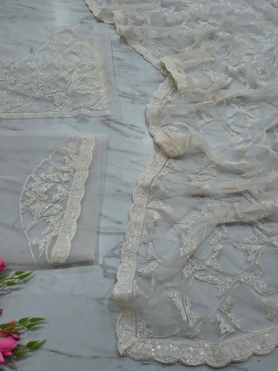 Premium Butterfly Net Saree – Elegant Sequins Work with Matching Blouse | House of ShiVisha™ | Code: ASN-87 - Image 6