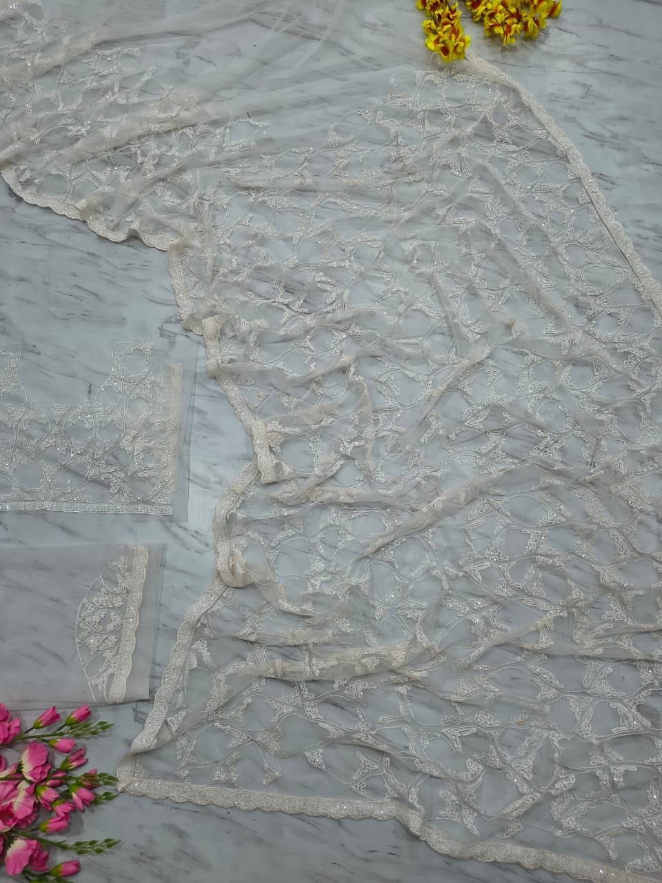 Premium Butterfly Net Saree – Elegant Sequins Work with Matching Blouse | House of ShiVisha™ | Code: ASN-87 - Image 8