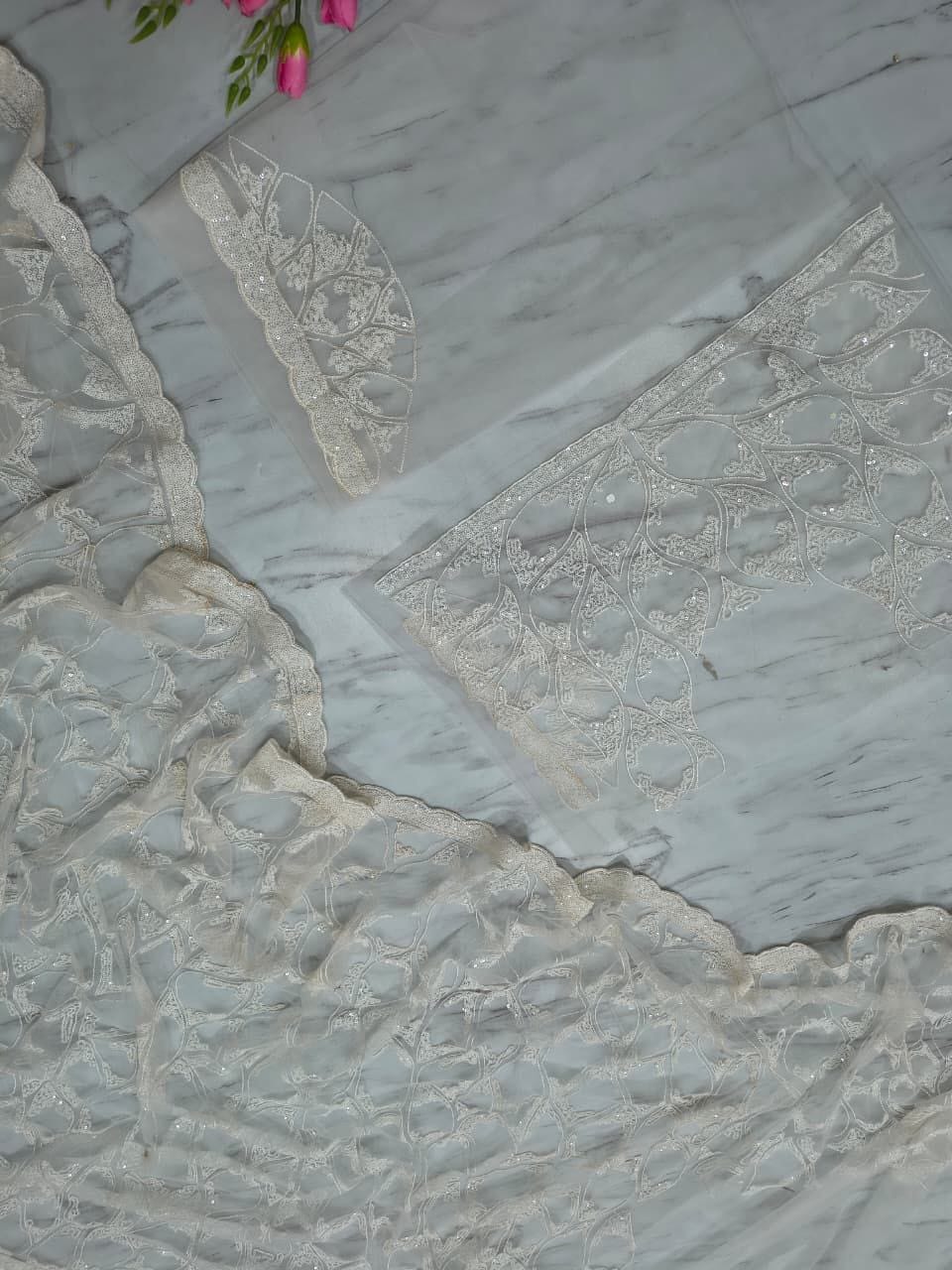 Premium Butterfly Net Saree – Elegant Sequins Work with Matching Blouse | House of ShiVisha™ | Code: ASN-87 - Image 10