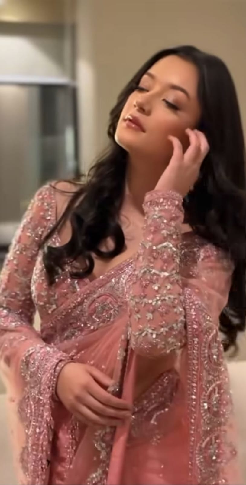 Premium Butterfly Net Saree – Embroidery, Sequins & Jari Work C-Pallu Design | House of ShiVisha™ | Code: ASN-85 - Image 2