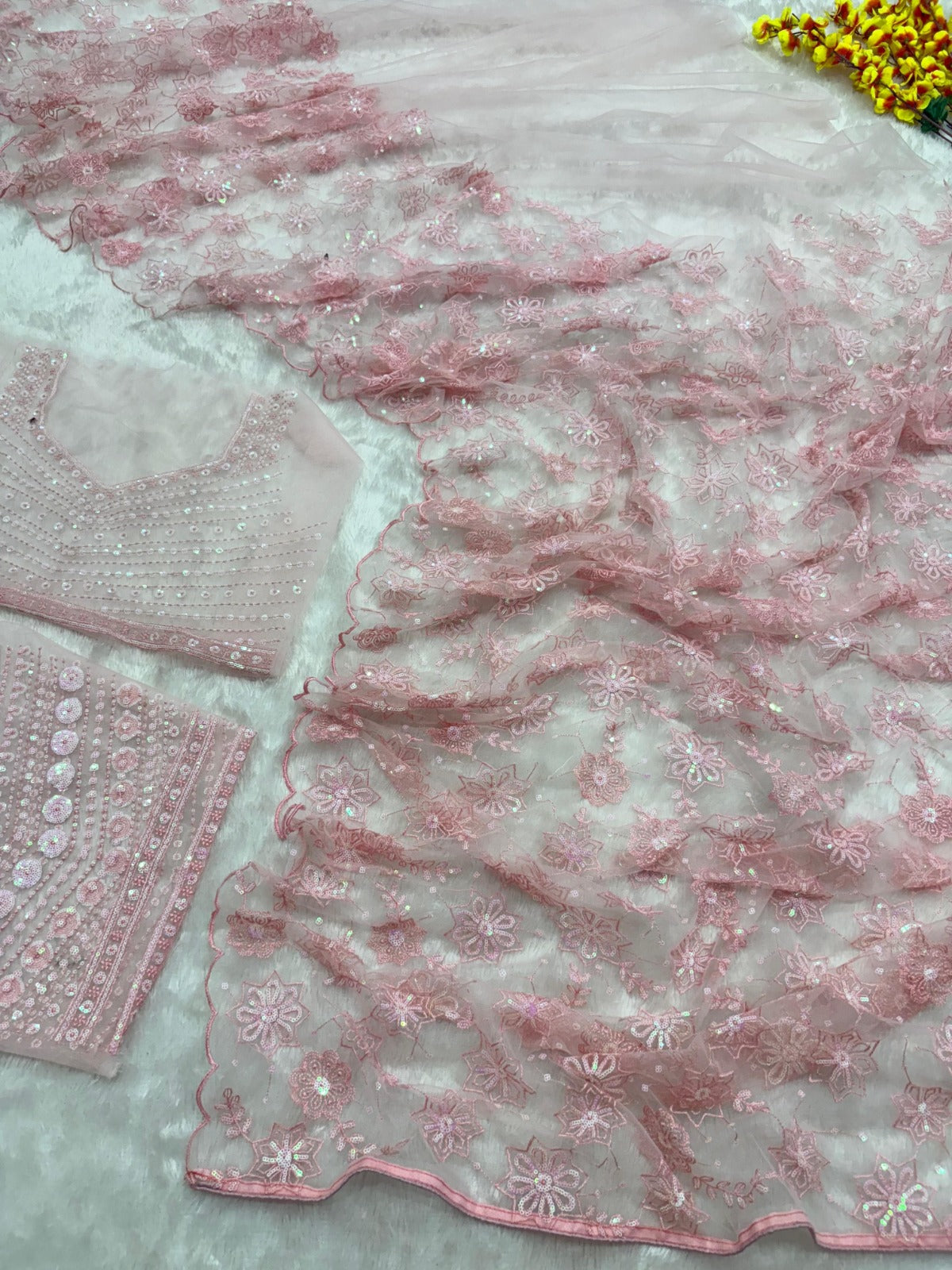 Premium Butterfly Net Saree – Embroidery, Sequins, Jari & Thread Work | House of ShiVisha™ | Code: ASN-84 - Image 10