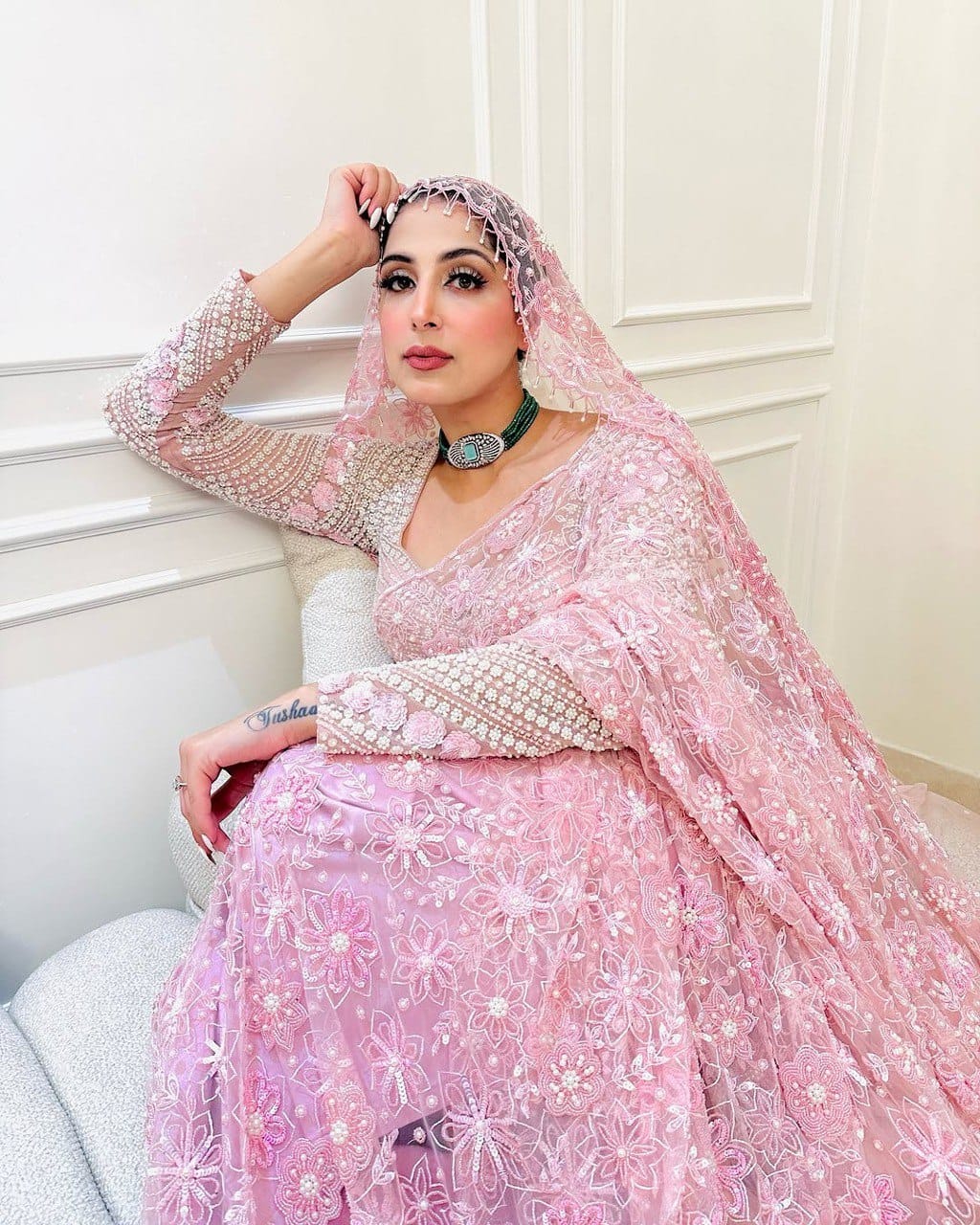 Premium Butterfly Net Saree – Embroidery, Sequins, Jari & Thread Work | House of ShiVisha™ | Code: ASN-84 - Image 13