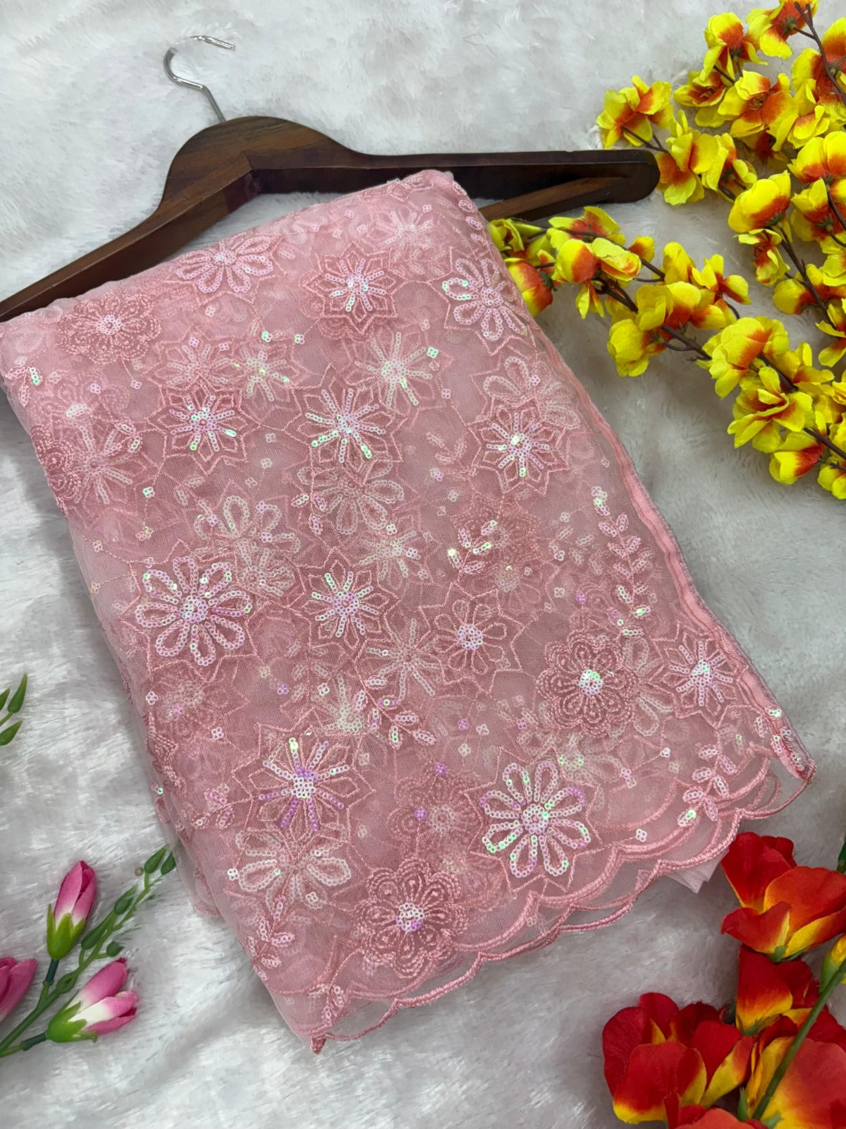 Premium Butterfly Net Saree – Embroidery, Sequins, Jari & Thread Work | House of ShiVisha™ | Code: ASN-84 - Image 5