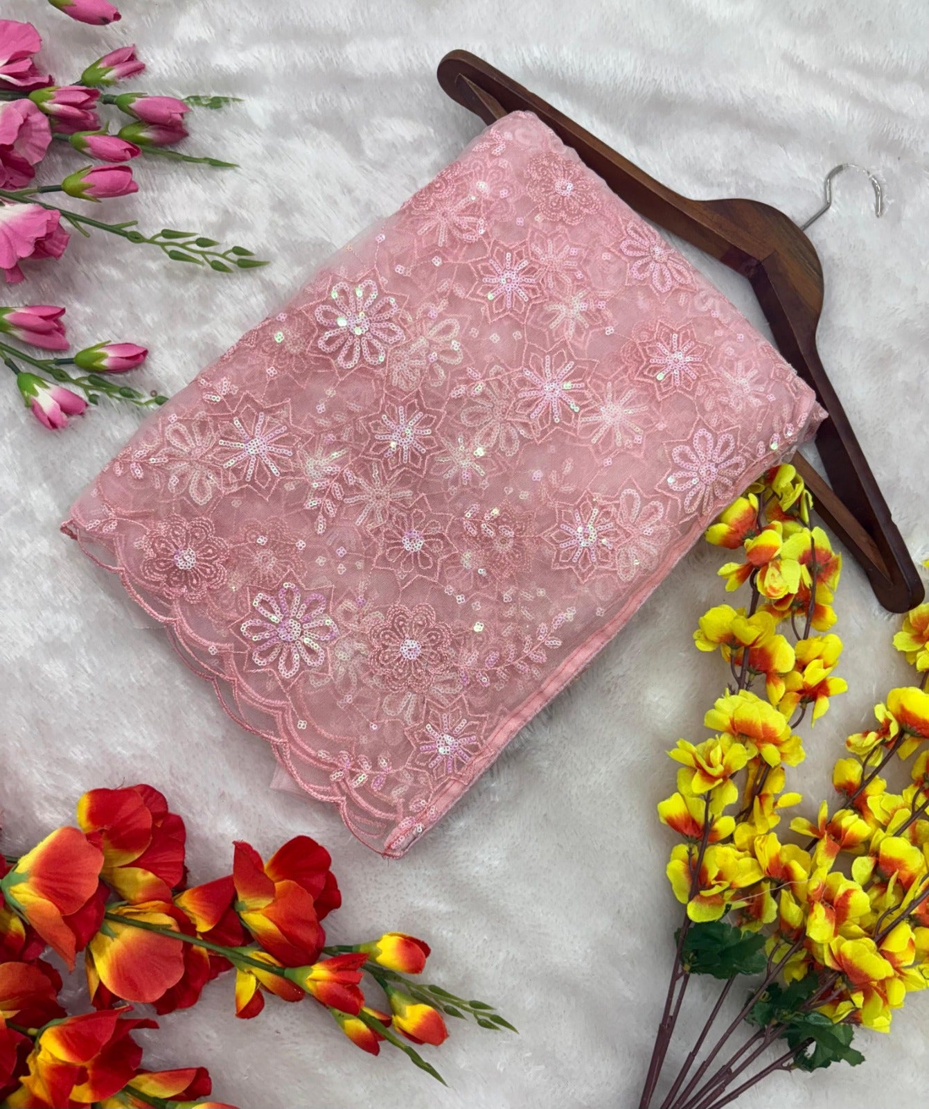 Premium Butterfly Net Saree – Embroidery, Sequins, Jari & Thread Work | House of ShiVisha™ | Code: ASN-84 - Image 7