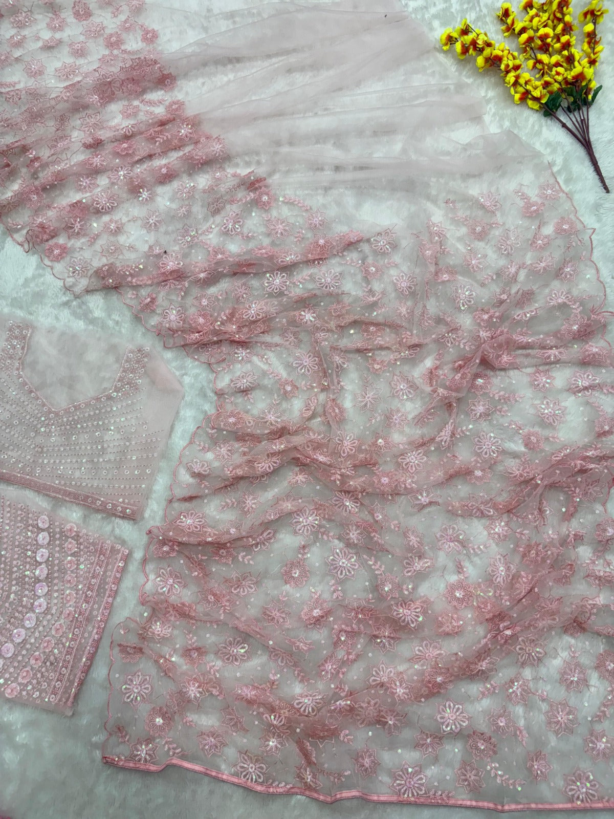 Premium Butterfly Net Saree – Embroidery, Sequins, Jari & Thread Work | House of ShiVisha™ | Code: ASN-84 - Image 8