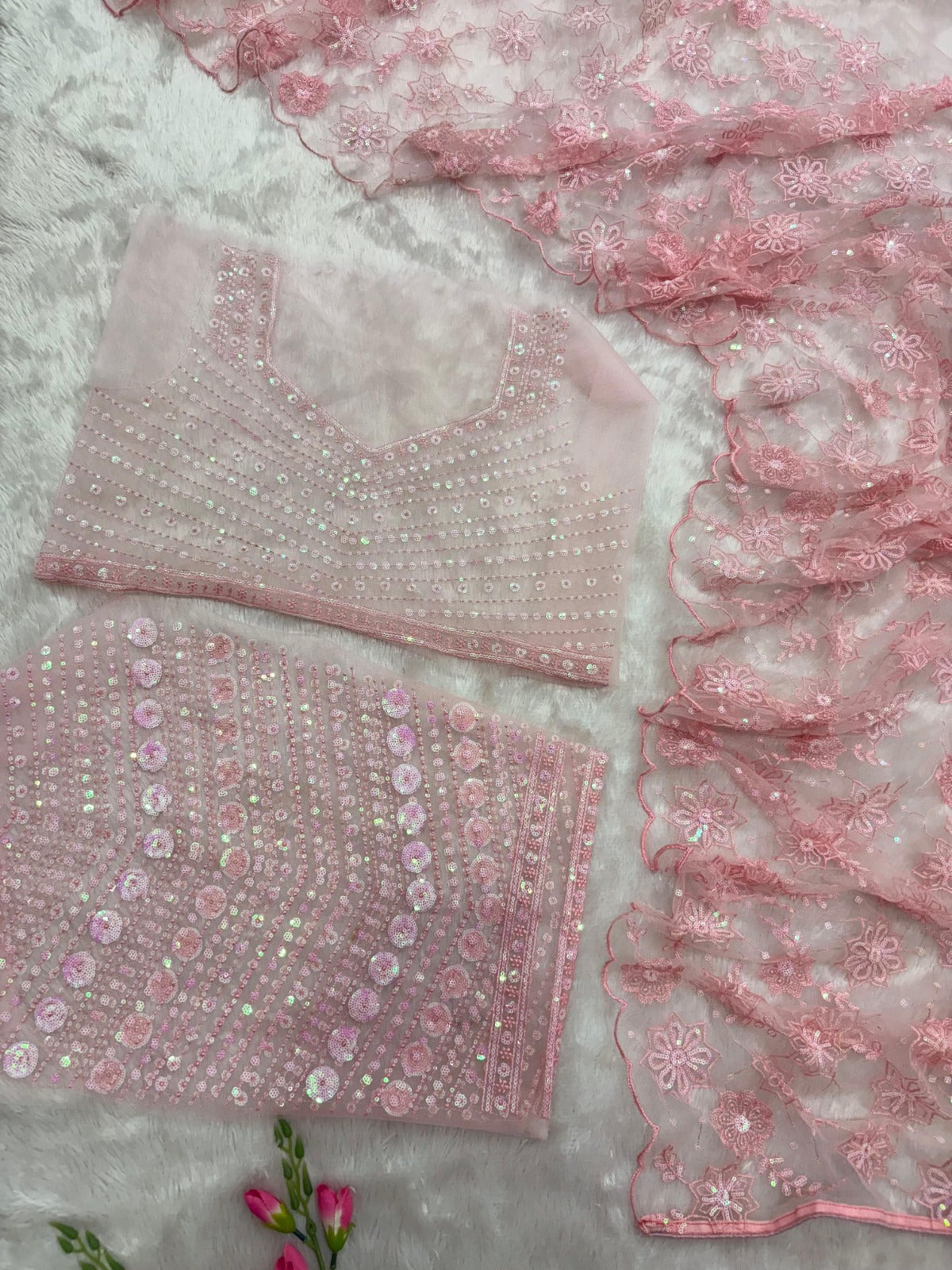 Premium Butterfly Net Saree – Embroidery, Sequins, Jari & Thread Work | House of ShiVisha™ | Code: ASN-84 - Image 9