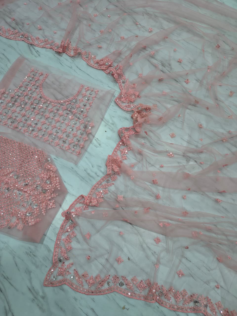 Premium Butterfly Soft Net Saree – Thread & Sequins Work with Matching Blouse | House of ShiVisha™ | Code: ASN-88 - Image 10