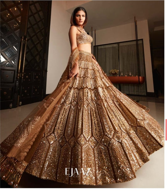 Premium Heavy Malai Silk Lehenga – Coding, Zari & Sequins Work with Heavy Cancan | House of ShiVisha™ | Code: HOS-LH702