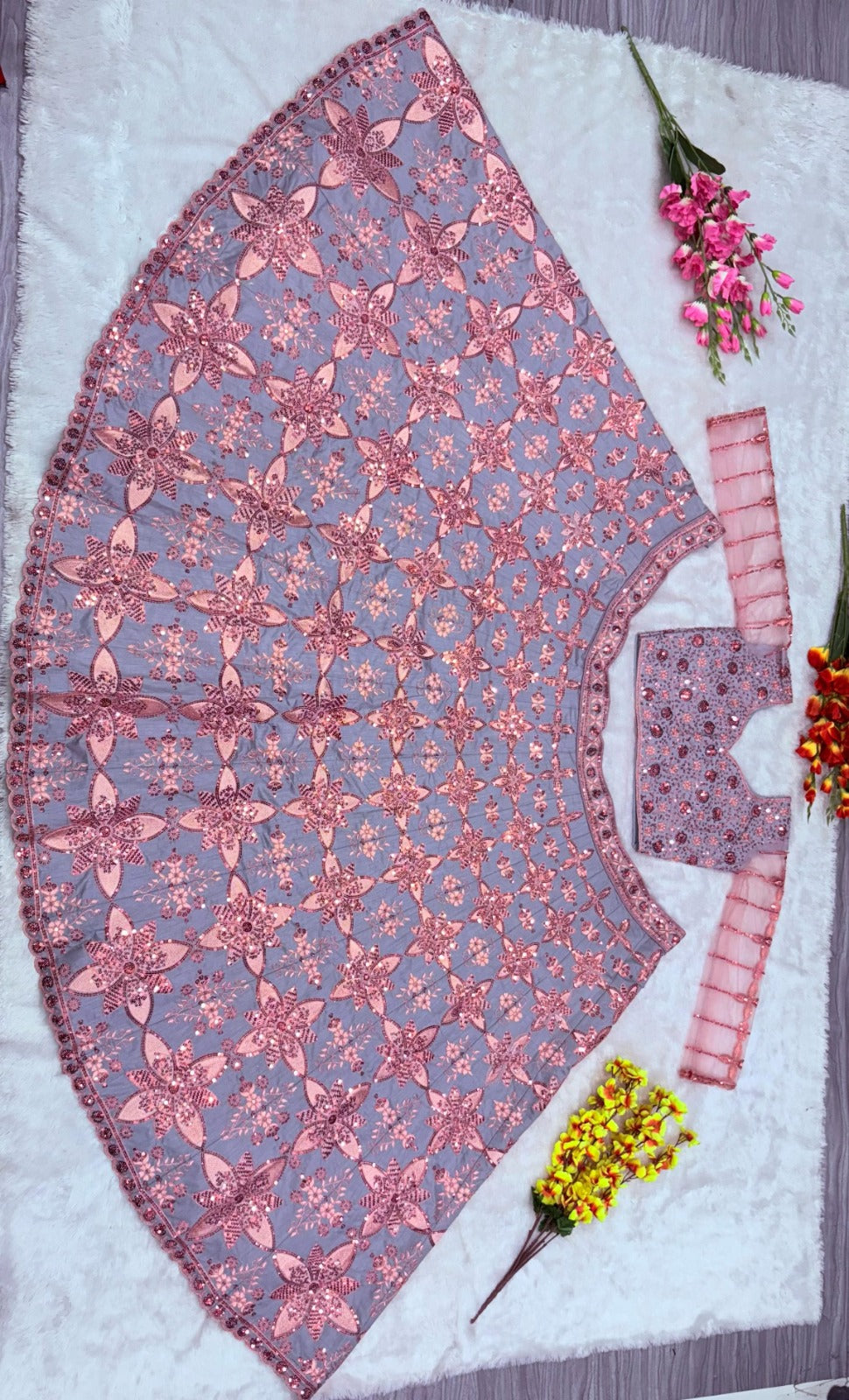 Premium Malburi Silk Lehenga – Thread Embroidery & Heavy Sequins Work | Real Modelling Shoot | House of ShiVisha™ | Code: HOS