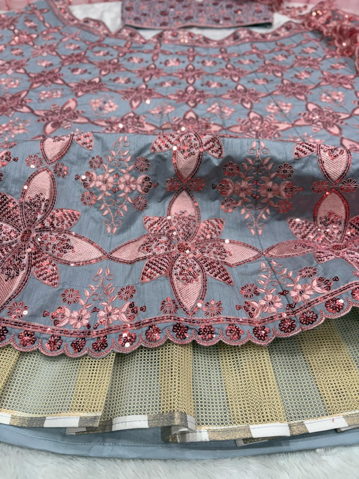 Premium Malburi Silk Lehenga – Thread Embroidery & Heavy Sequins Work | Real Modelling Shoot | House of ShiVisha™ | Code: HOS