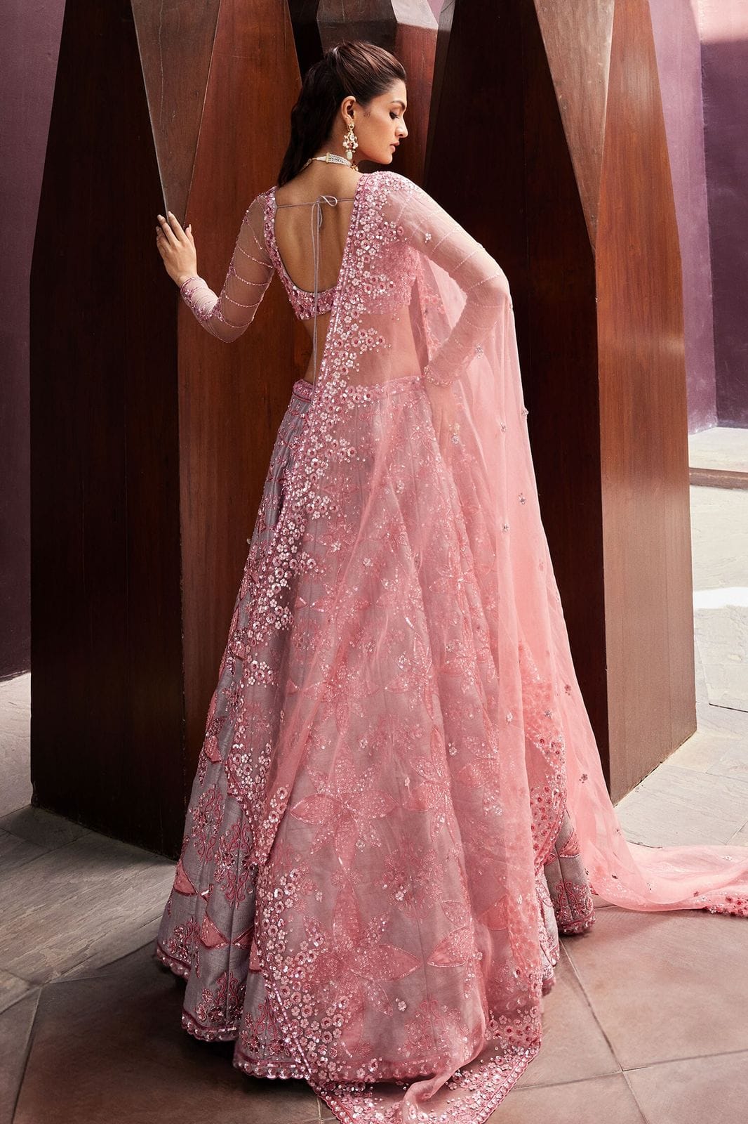 Premium Malburi Silk Lehenga – Thread Embroidery & Heavy Sequins Work | Real Modelling Shoot | House of ShiVisha™ | Code: HOS