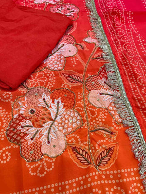 Pure Softy Chinon Silk Kurti Pant Dupatta Set – Aari & Hand Embroidery Work with Cotton Lining | House of ShiVisha™