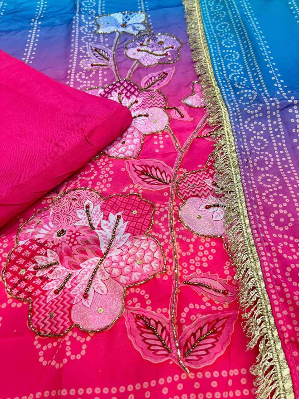 Pure Softy Chinon Silk Kurti Pant Dupatta Set – Aari & Hand Embroidery Work with Cotton Lining | House of ShiVisha™