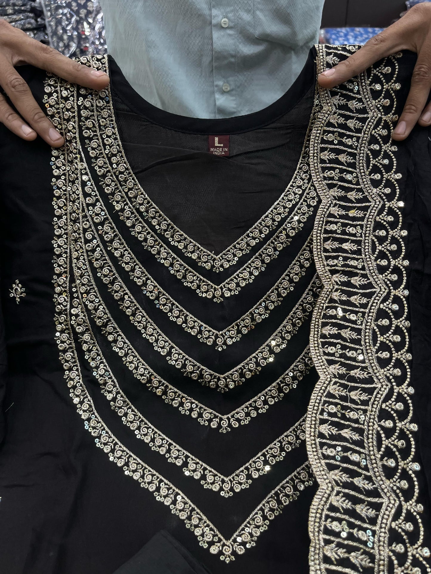 Rajhans Chanderi Silk Ready-to-Wear Party Suit – Glossy Finish with Elegant Silhouette  House of ShiVisha™  Diwali Collection