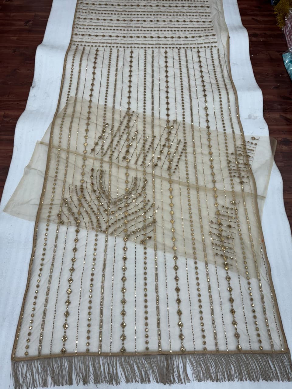 Suhana Khan Bollywood Blockbuster Saree – Heavy Mono Net with 5MM Multy & Sequins Embroidery | House of ShiVisha™ | Code: DF 