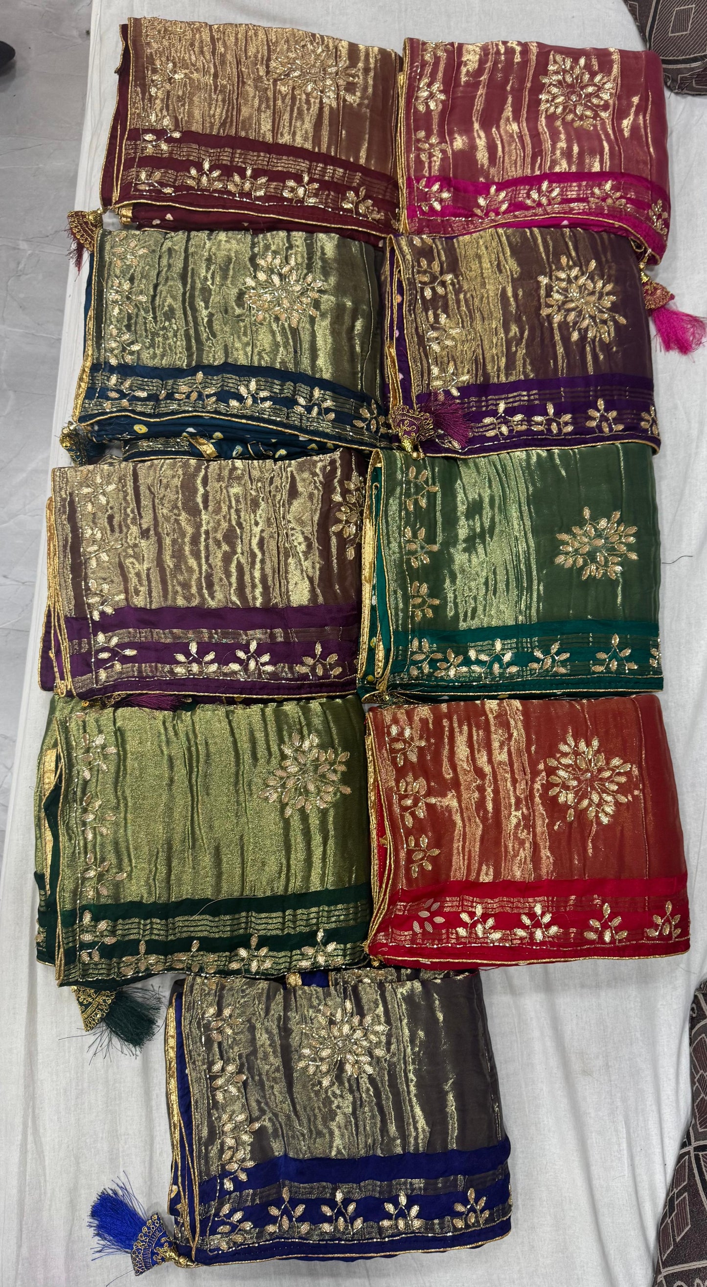 Gaji Silk Original Bandhani Saree with Gota Patti Hand Work