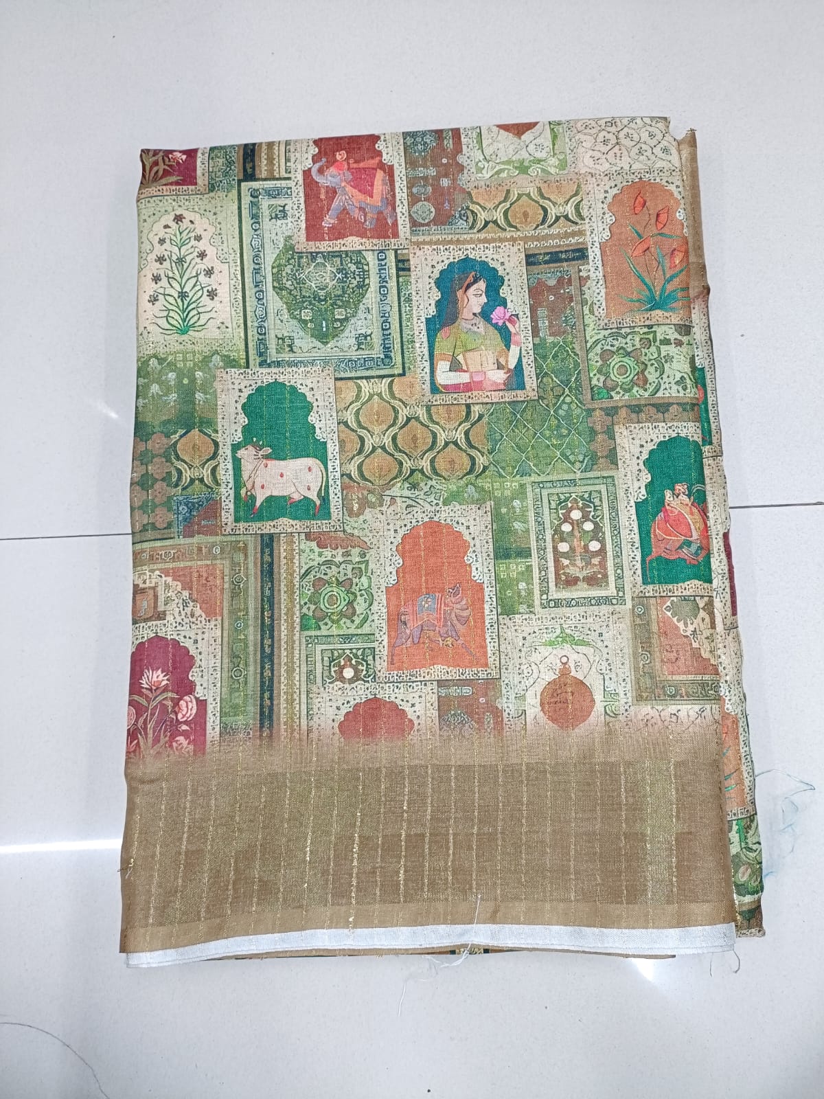 Handloom Recozari Silk Saree – Ruby Red with Silver Grey accents, Silver Zari Border (Design 162)