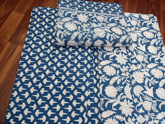 Jaipuri Cotton Block Print 60 40 Fabric Set - Design 170