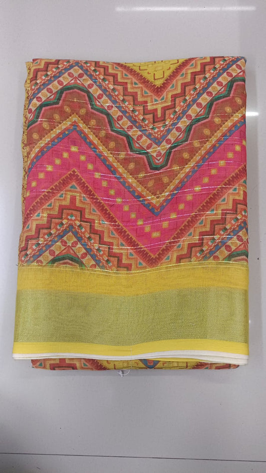 Handloom Recozari Silk Saree – Magenta Pink with Silver Grey accents, Silver Zari Border (Design 114)