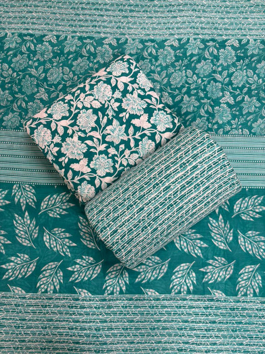 Jaipuri Cotton Block Print 60 40 Fabric Set - Design 152