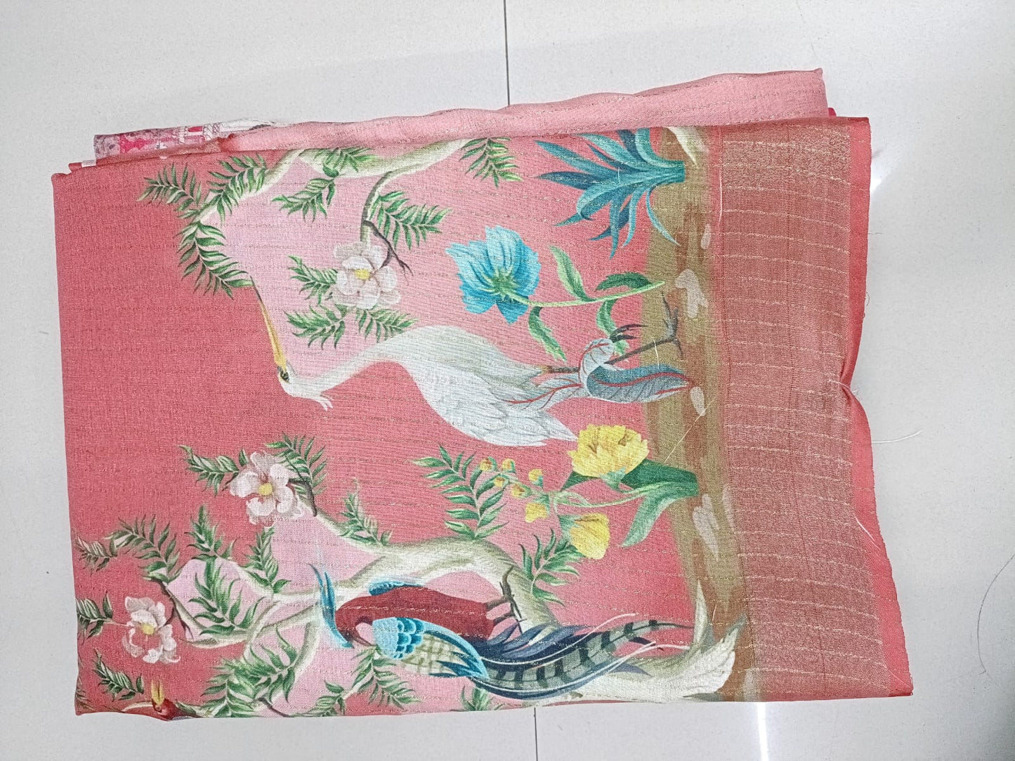 Handloom Recozari Silk Saree – Royal Blue with Mustard Yellow accents, Zari Border (Design 189)