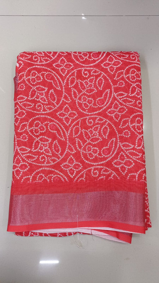 Handloom Recozari Silk Saree – Crimson Red with Cobalt Blue accents, Zari Border (Design 004)