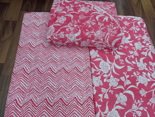 Jaipuri Cotton Block Print 60 40 Fabric Set - Design 155