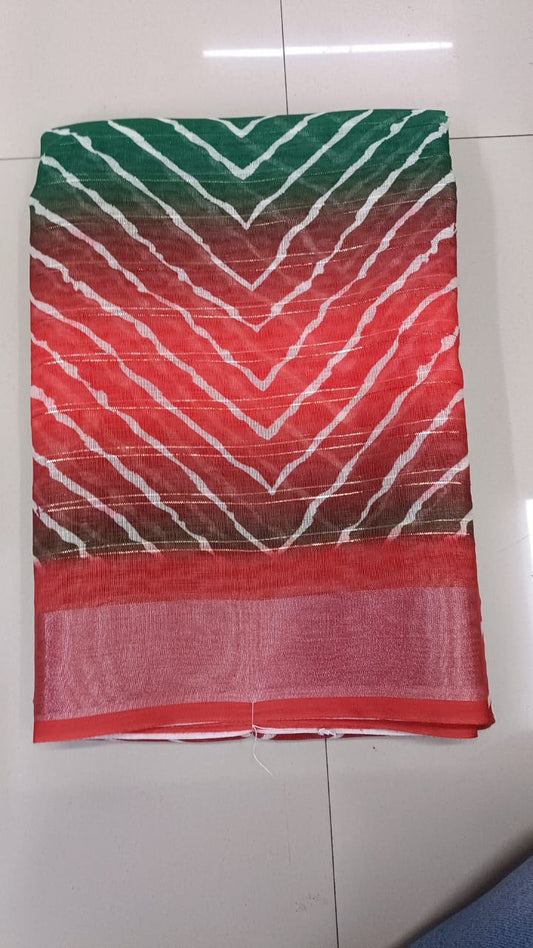 Handloom Recozari Silk Saree – Crimson Red, Zari Border (Design 036)