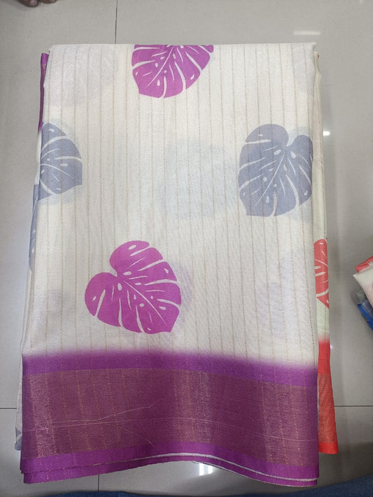 Handloom Recozari Silk Saree – Crimson Red with Magenta Pink accents, Zari Border (Design 103)