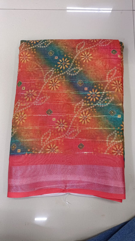Handloom Recozari Silk Saree – Teal Blue with Lime Green accents, Zari Border (Design 021)