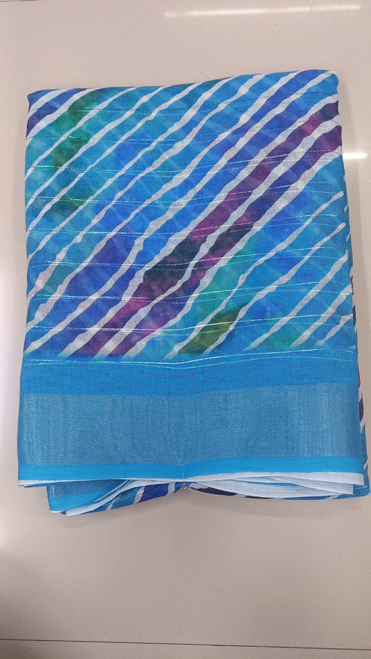 Handloom Recozari Silk Saree – Ruby Red with Indigo accents, Zari Border (Design 198)