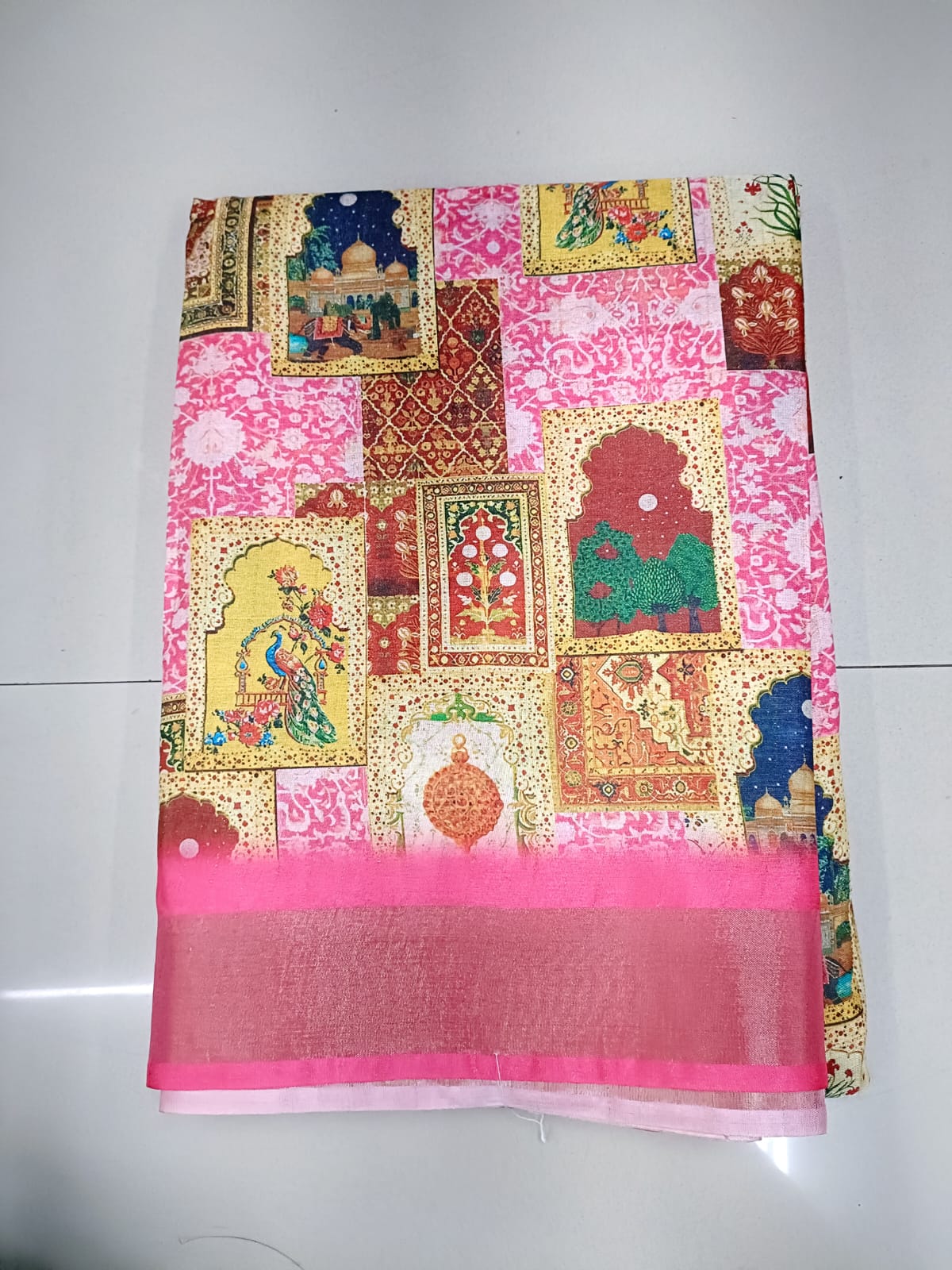 Handloom Recozari Silk Saree – Charcoal with Silver Grey accents, Silver Zari Border (Design 184)
