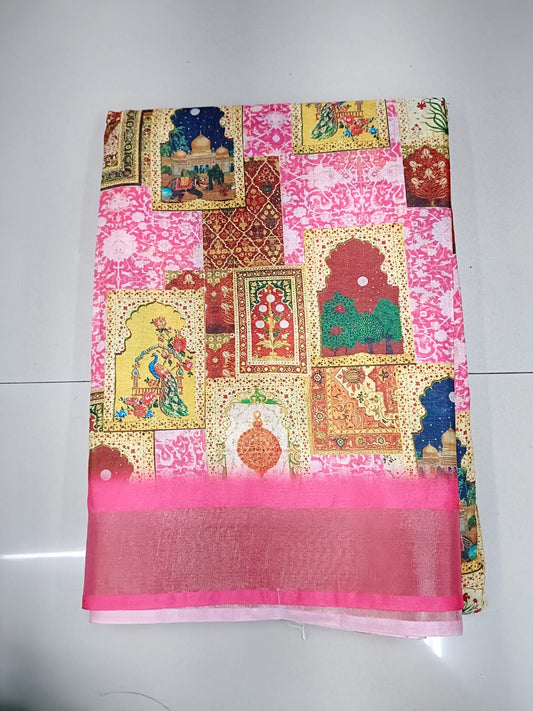 Handloom Recozari Silk Saree – Charcoal with Silver Grey accents, Silver Zari Border (Design 184)