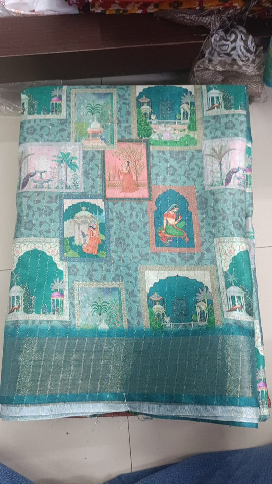 Handloom Recozari Silk Saree – Mustard Yellow, Silver Zari Border (Design 195)