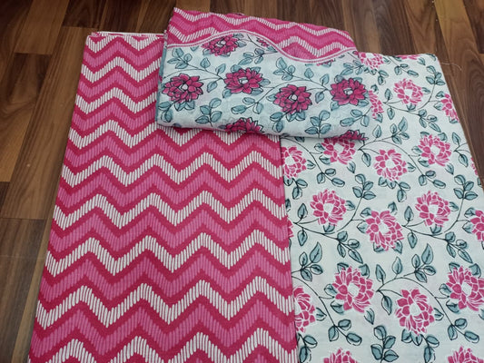 Jaipuri Cotton Block Print 60 40 Fabric Set - Design 171