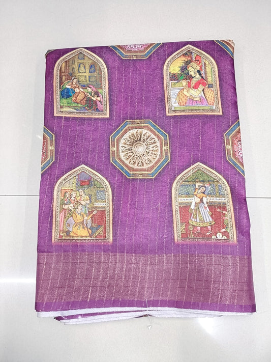 Handloom Recozari Silk Saree – Ruby Red with Rust Orange accents, Silver Zari Border (Design 095)