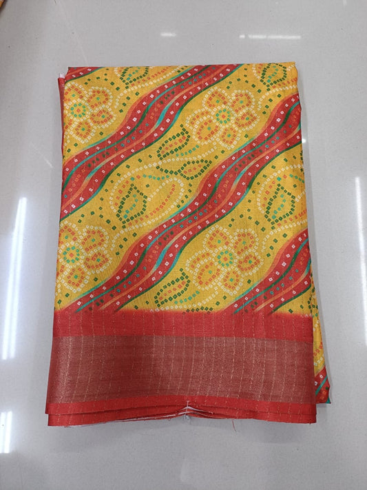 Handloom Recozari Silk Saree – Ruby Red, Zari Border (Design 051)