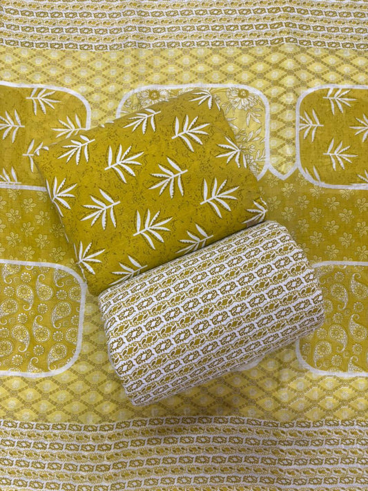 Jaipuri Cotton Block Print 60 40 Fabric Set - Design 161