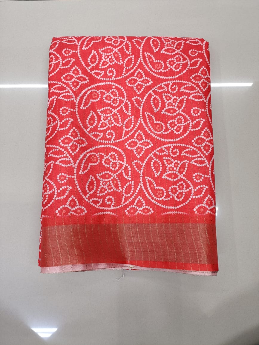 Handloom Recozari Silk Saree – Ruby Red with Silver Grey accents, Silver Zari Border (Design 156)