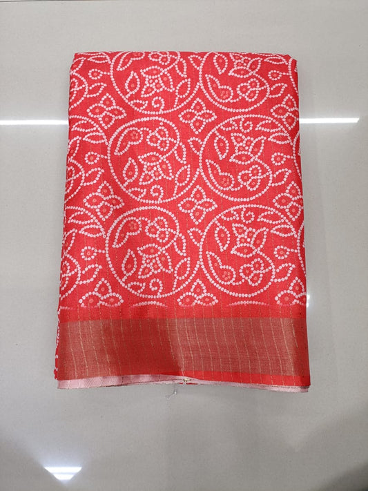 Handloom Recozari Silk Saree – Ruby Red with Silver Grey accents, Silver Zari Border (Design 156)