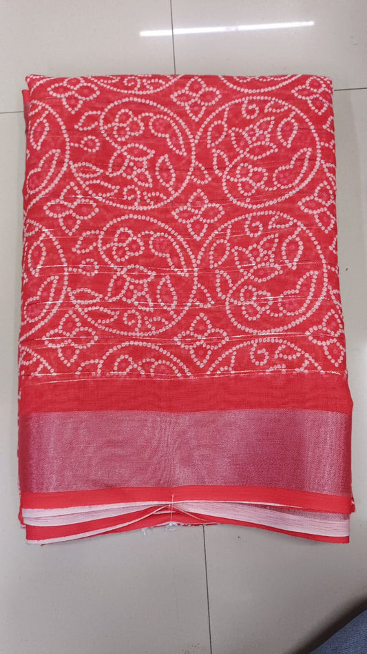 Handloom Recozari Silk Saree – Magenta Pink with Silver Grey accents, Silver Zari Border (Design 082)