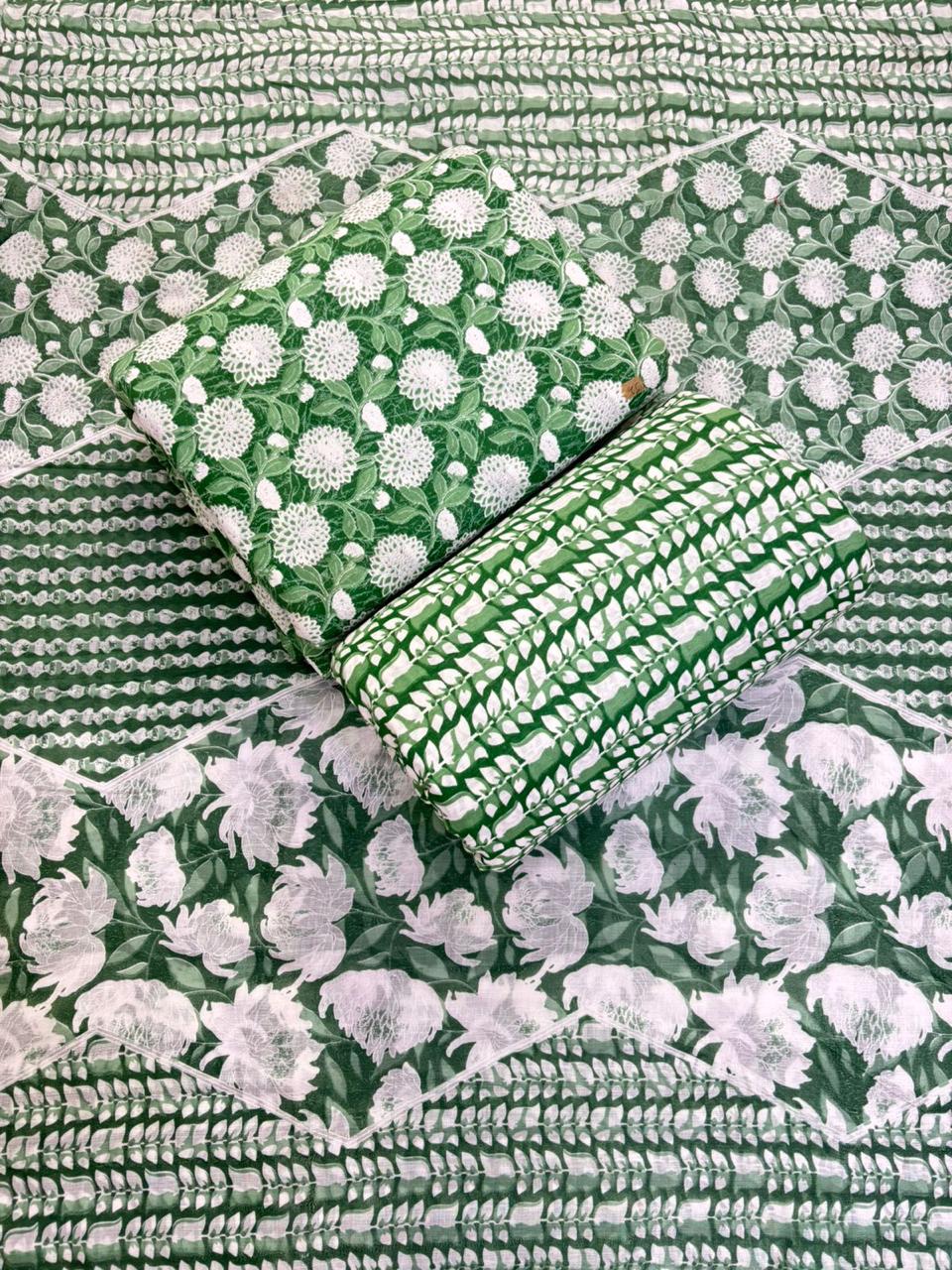 Jaipuri Cotton Block Print 60 40 Fabric Set - Design 153