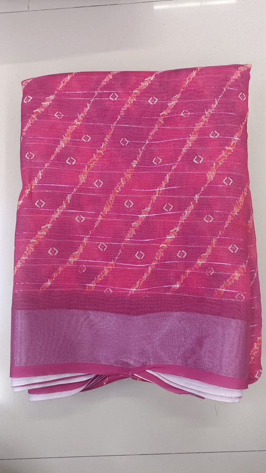 Handloom Recozari Silk Saree – Ruby Red, Silver Zari Border (Design 163)