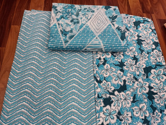Jaipuri Cotton Block Print 60 40 Fabric Set - Design 156