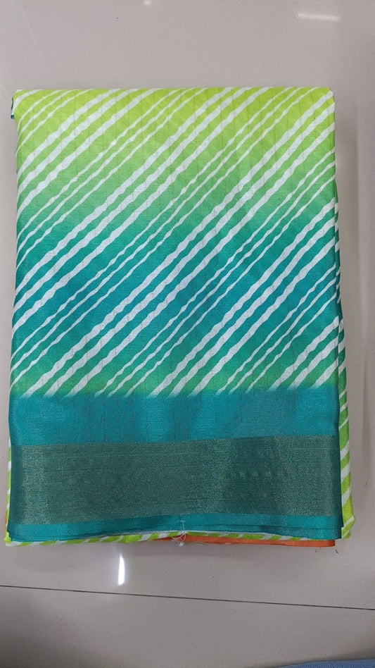 Handloom Recozari Silk Saree – Mustard Yellow, Silver Zari Border (Design 222)