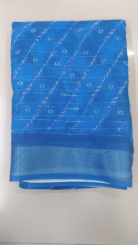 Handloom Recozari Silk Saree – Ruby Red, Silver Zari Border (Design 167)