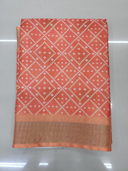 Handloom Recozari Silk Saree – Ruby Red, Silver Zari Border (Design 069)